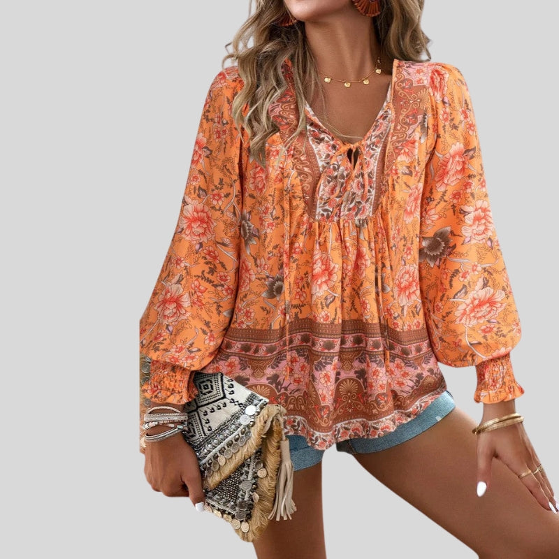 Women’s Floral Print Long Sleeve Blouse