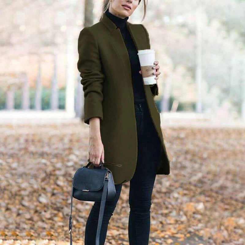 Women’s Classic Notched Collar Long Coat