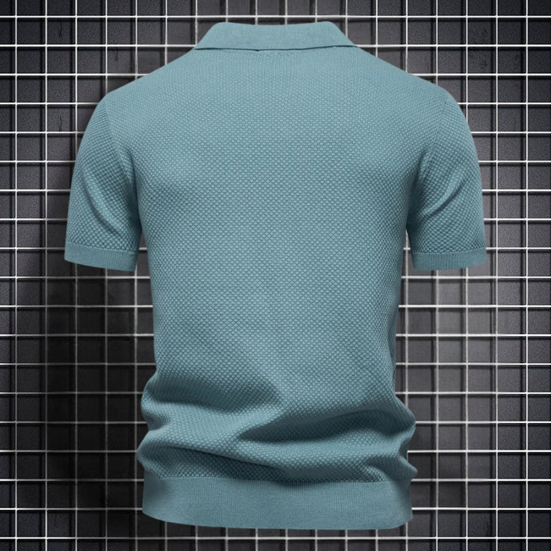 Men's Slim Fit Short Sleeve Polo Shirt with Collar