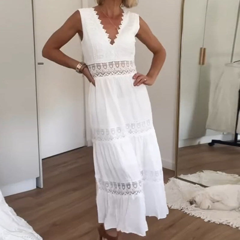 Women’s Sleeveless V-Neck Midi Dress