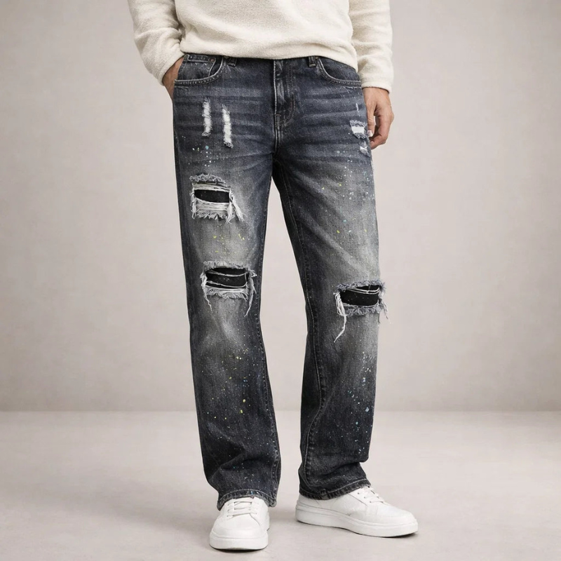 Men's High Waisted Wide Leg Trousers
