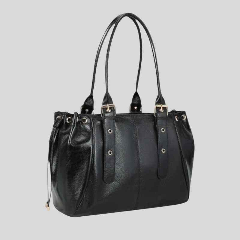 Women's Shoulder Bag with Adjustable Strap and Multi Zip Compartments