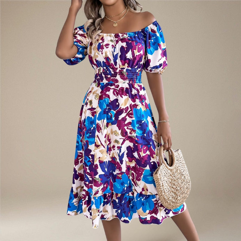 Women's Floral Off-Shoulder Midi Dress