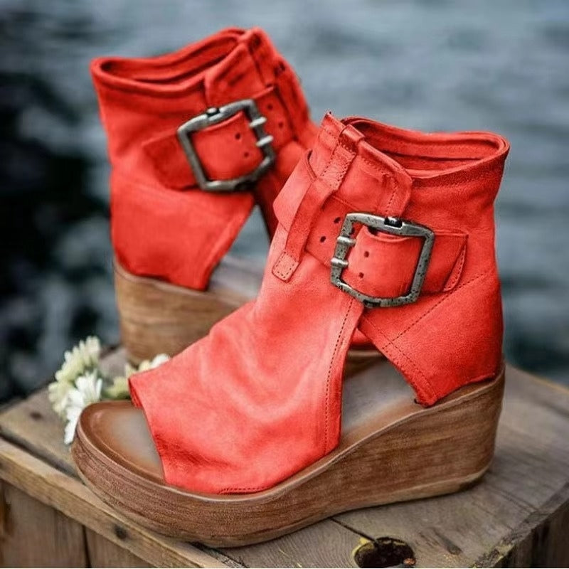 Women's Chunky Heel Sandals with Adjustable Buckle Straps