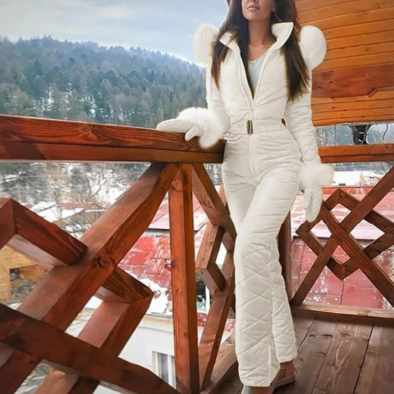 Long Sleeve Ski Suit with Stand Collar