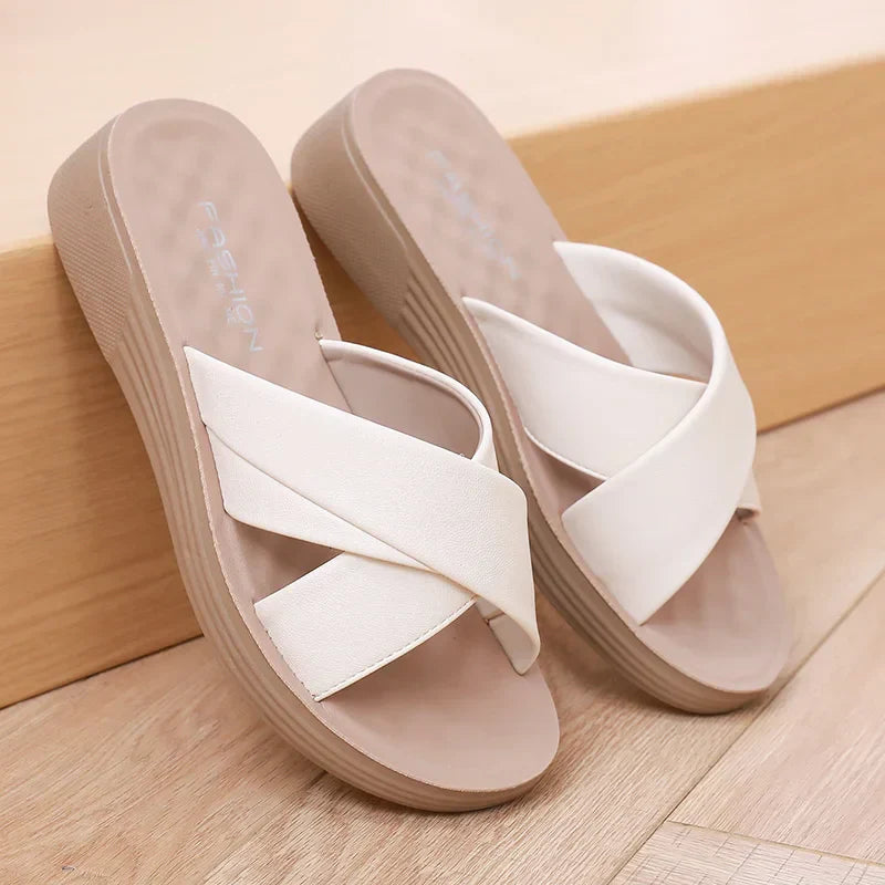 Women's Slip-On Cross Strap Slippers