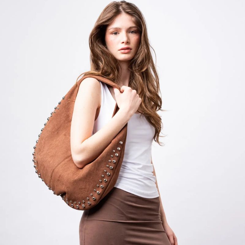 Women’s Shoulder Bag with Double Zippered Pockets