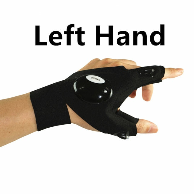 Fingerless LED Flashlight Gloves | Hands-Free Lighting for DIY, Camping, and Repairs