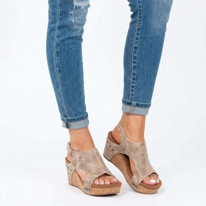 Women's Wedge Sandals with Adjustable Strap and Platform Sole