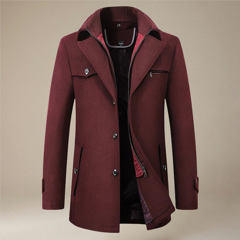 Double Collar Button Coat