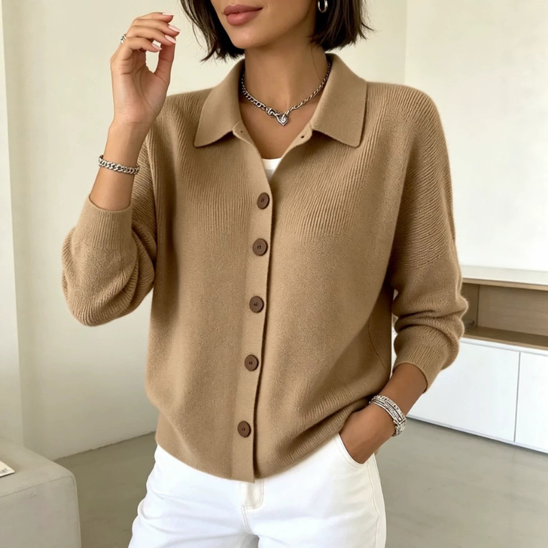 Chic Women's Knit Cardigan with Button Front