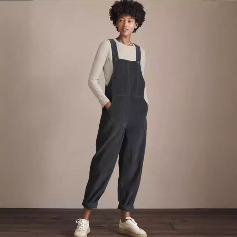 Women's Sleeveless Corduroy Jumpsuit