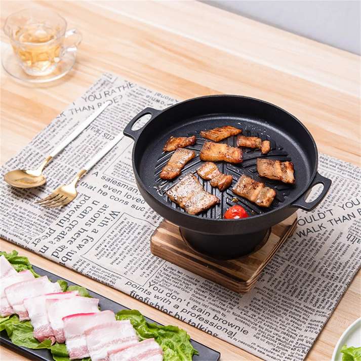 GrillMate - Portable Grill with Wooden Base