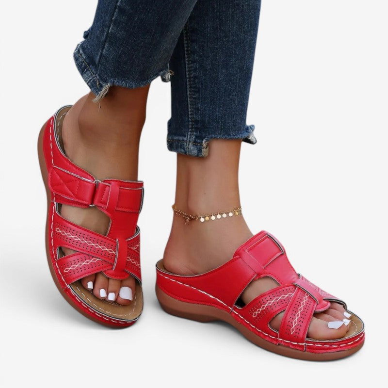 Women's Wedge Sandals with Velcro Strap