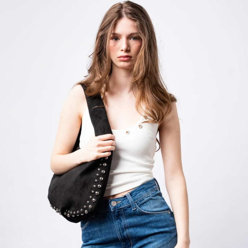 Women’s Shoulder Bag with Rivet Details