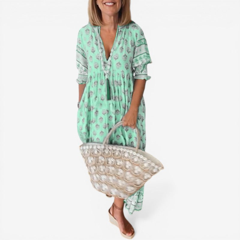Floral V-Neck Summer Dress