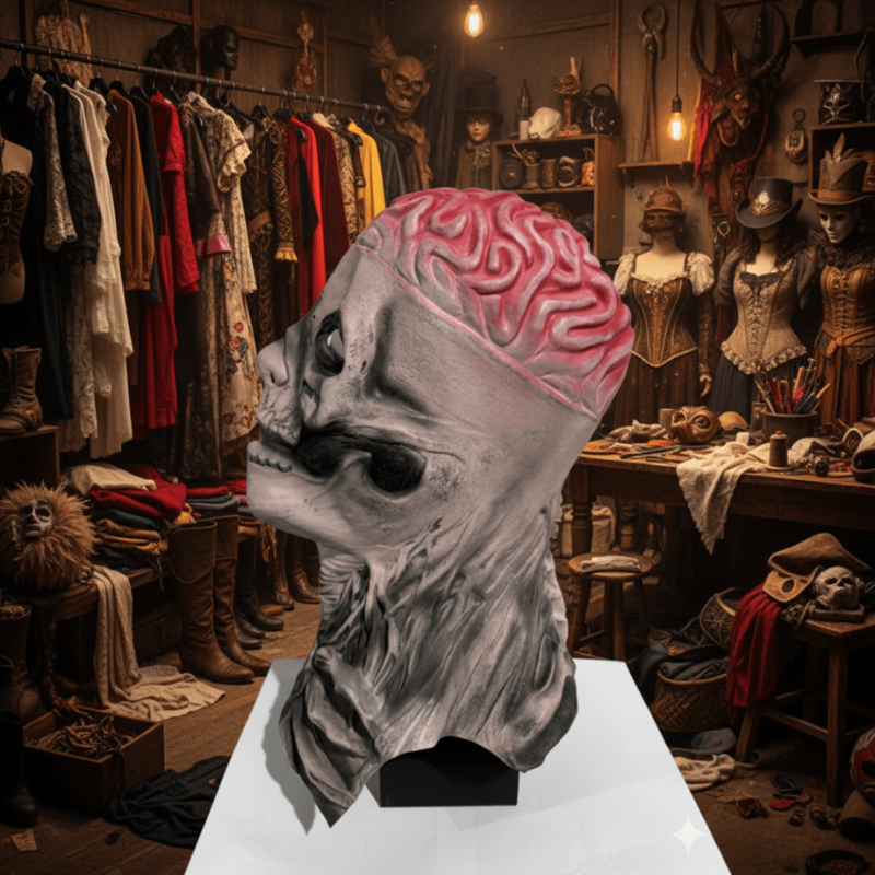 Realistic Skeleton Mask with Hat for Halloween Festivities