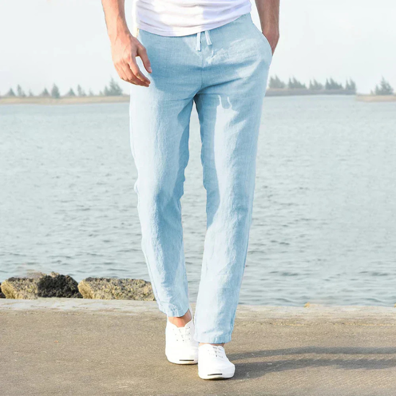 High-Waisted Trousers with Drawstring
