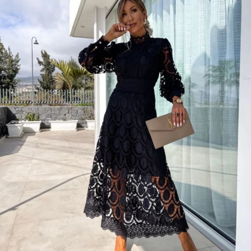 Long-Sleeved Lace Dress