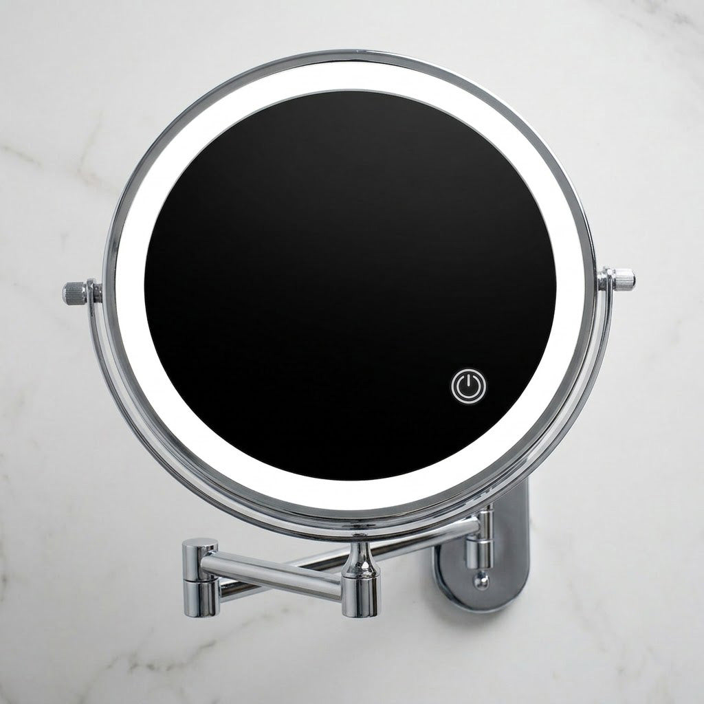 LumiGlow - Gold LED Lighted Swivel Makeup Mirror