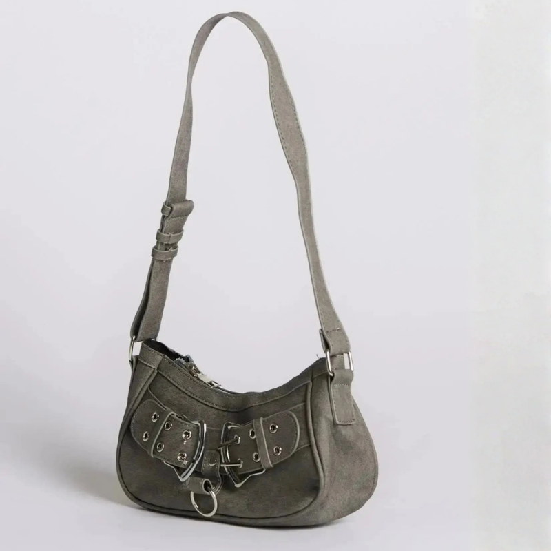 Decorative Buckle Shoulder Bag