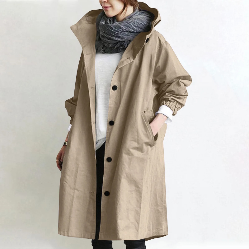 Stylish Oversized Long Sleeve Trench Coat for Women