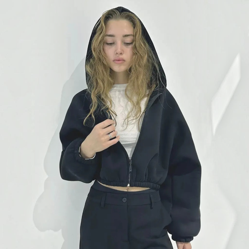 Women’s Stylish Hooded Zip Jacket
