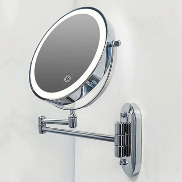 LumiGlow - Gold LED Lighted Swivel Makeup Mirror