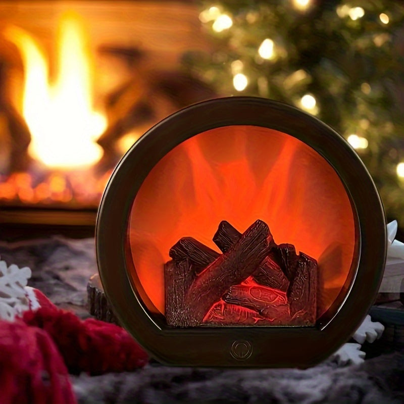 GlowHearth - Round Tabletop Fireplace with Realistic LED Flames