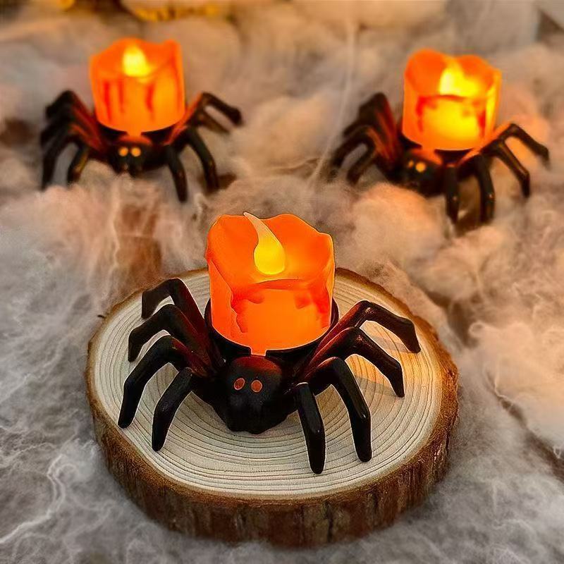 Halloween Spider Candle Holders with Creepy Designs