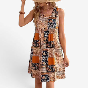 Women’s Sleeveless Patchwork Mini Dress