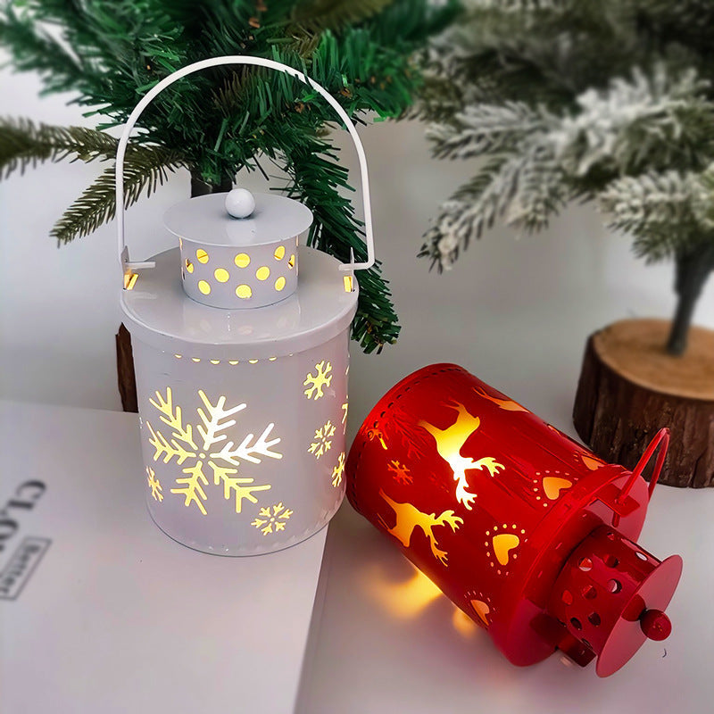FestiveGlow - LED Lantern With Decorative Design And Flickering Light