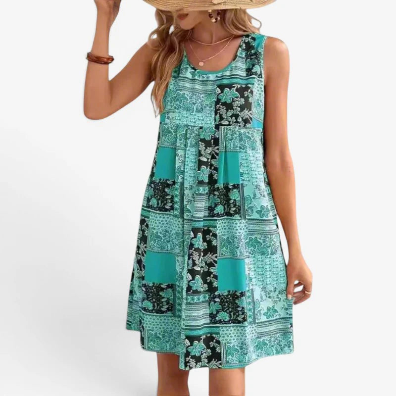 Women’s Sleeveless Patchwork Mini Dress