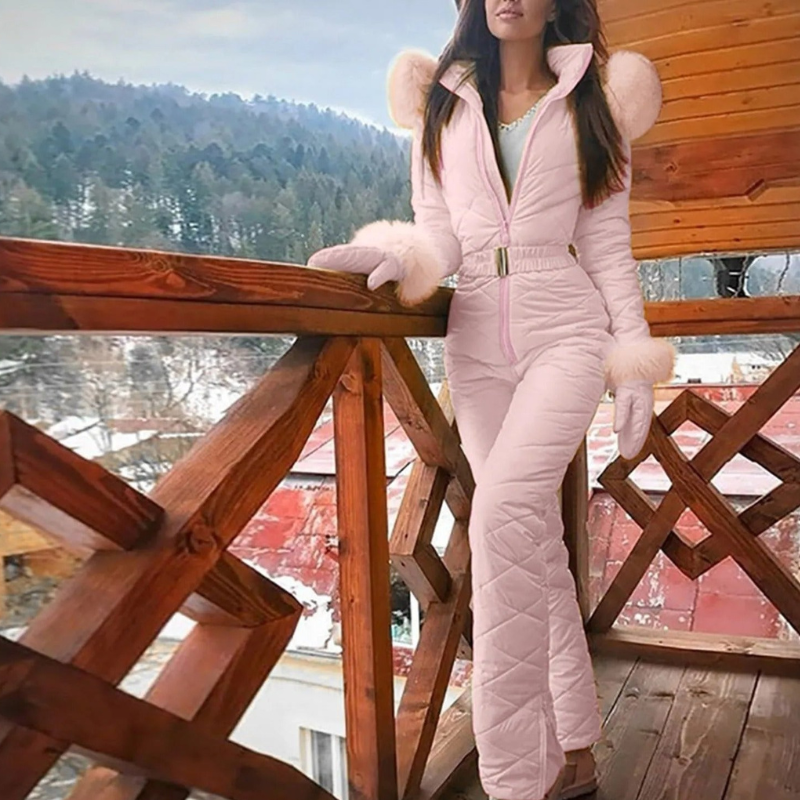 Long Sleeve Ski Suit with Stand Collar