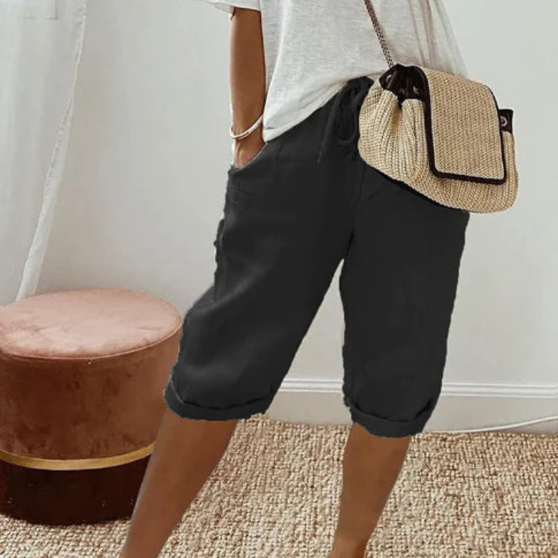 Stylish Women's Capri Pants with Adjustable Drawstring