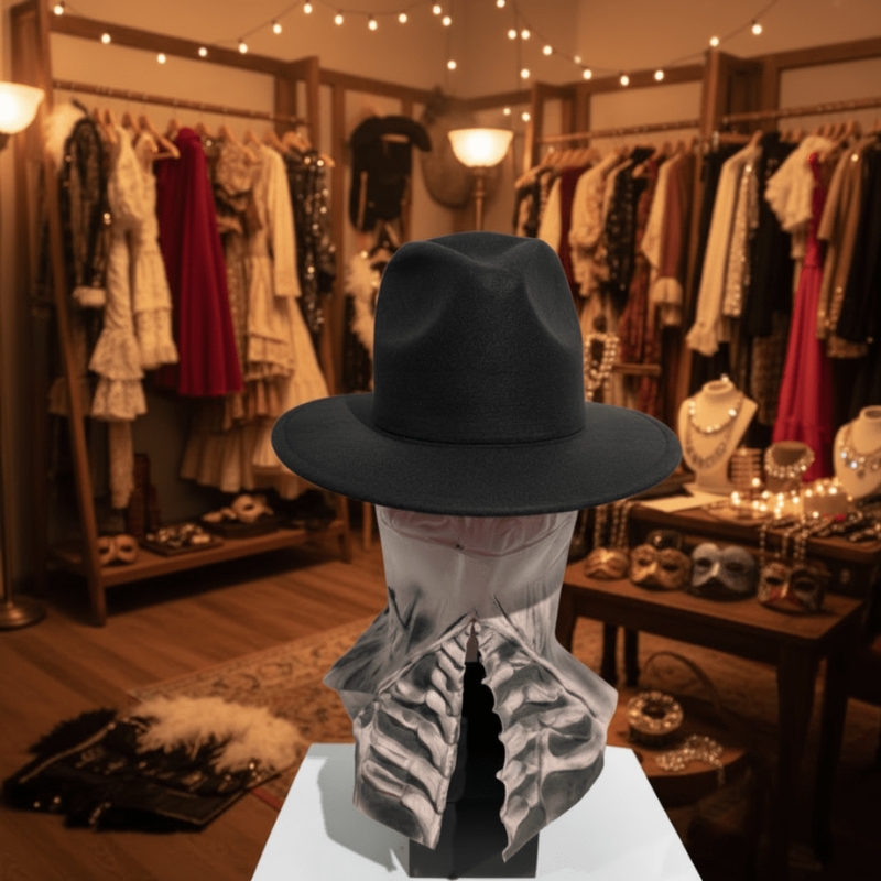 Realistic Skeleton Mask with Hat for Halloween Festivities