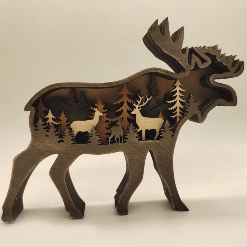Everly 3D Handcrafted Wooden Animal Sculpture – Unique Art Decor & Gift