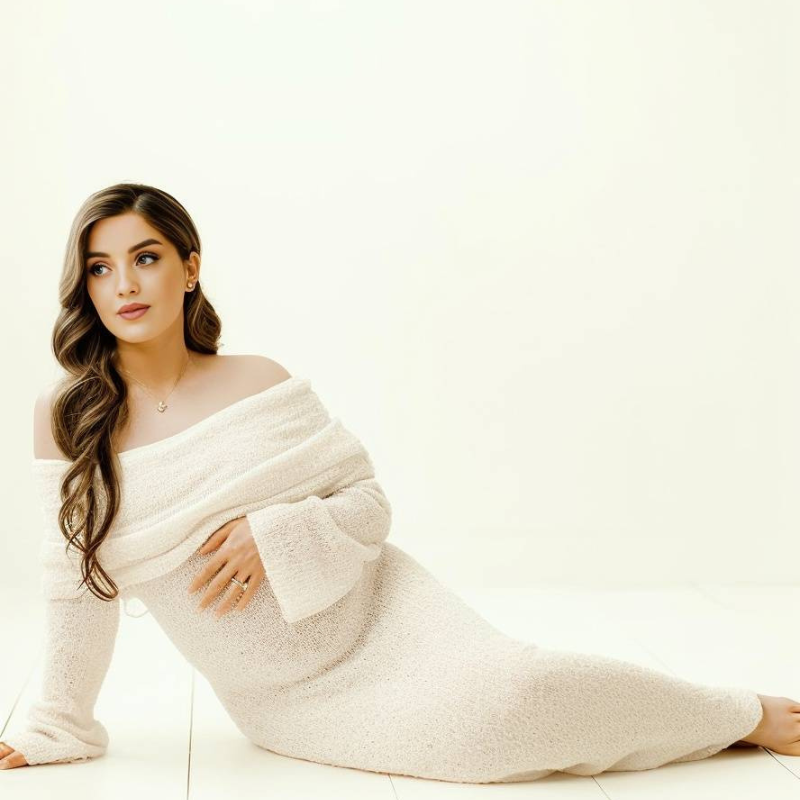 Off-Shoulder Maternity Maxi Dress