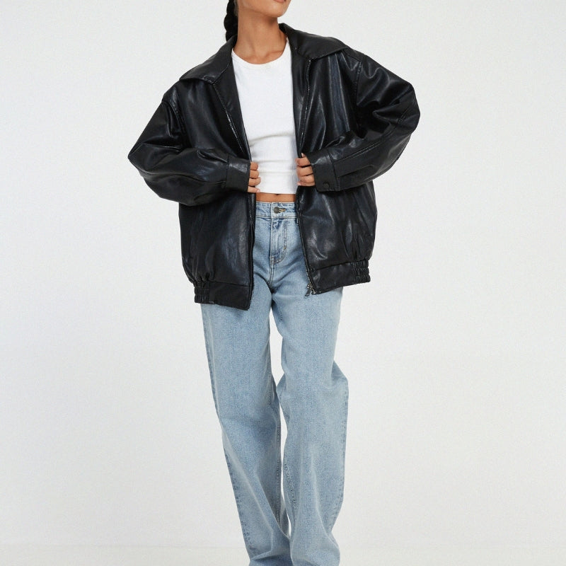 Classic Zipper Bomber Jacket