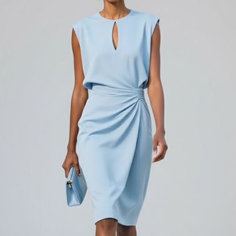 Sleeveless High-Waist Midi Dress