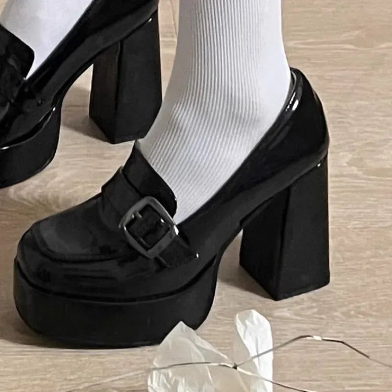 Women’s Wedge Heel Shoes with Buckle