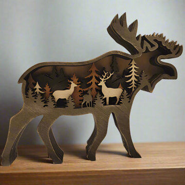 Everly 3D Handcrafted Wooden Animal Sculpture – Unique Art Decor & Gift