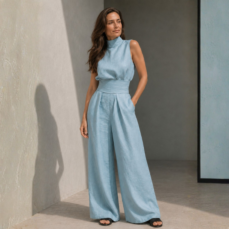 Elegant Women's Sleeveless Wide Leg Jumpsuit