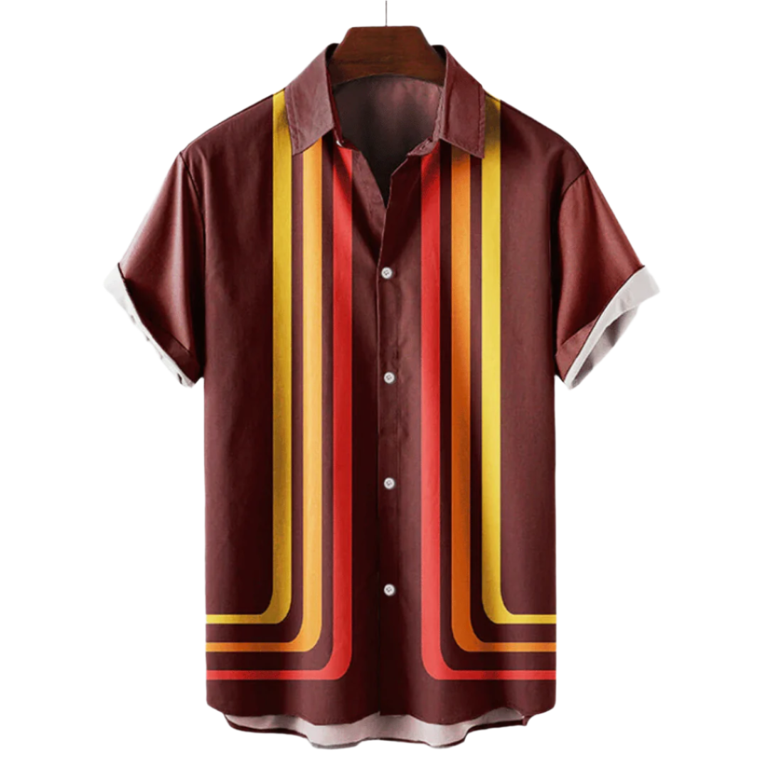 Felix Short Sleeve Shirt for Men – Casual Fit with Notch Collar and Button Closure