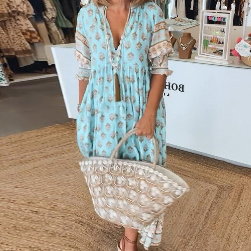 Floral V-Neck Summer Dress