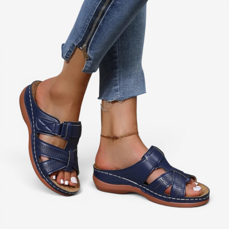 Women's Wedge Sandals with Velcro Strap