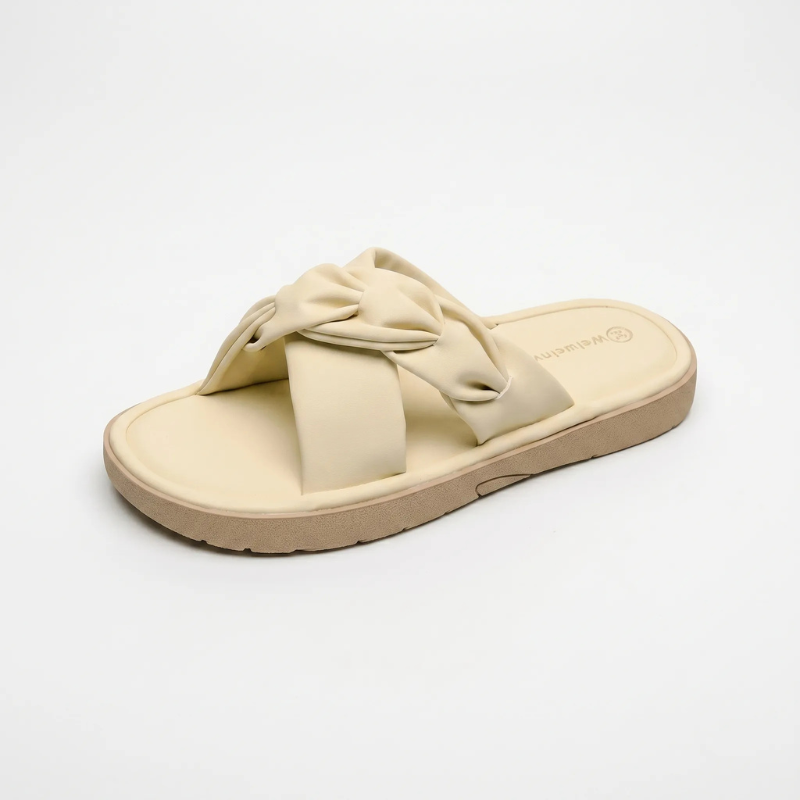 Women's Slip-On Slippers with Cross Straps