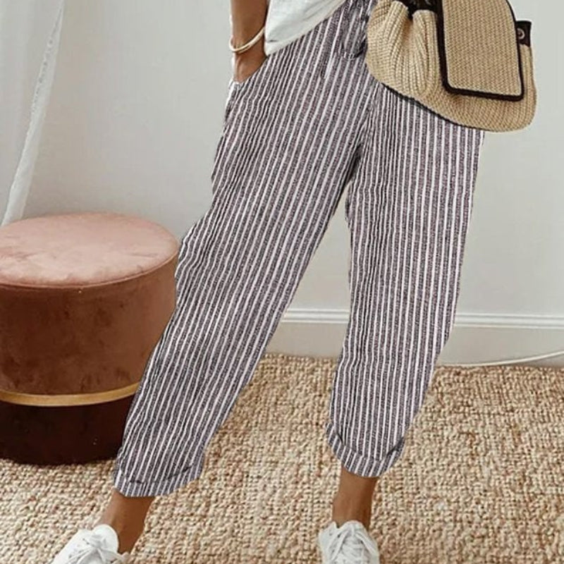 Women's Striped Loose Trousers