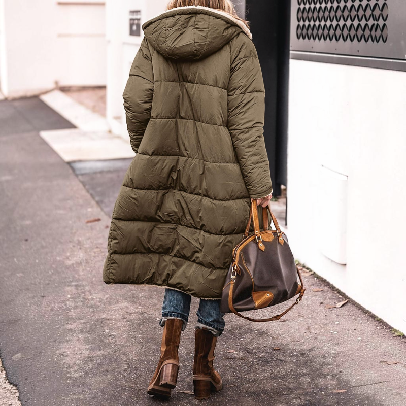 Women's Long Sleeve Hooded Parka Coat