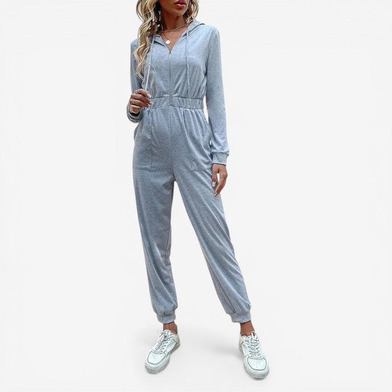 Women’s Long Sleeve Zip-Up Jumpsuit